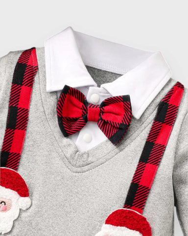 2 Pc Baby Boy Buffalo Plaid Santa Set