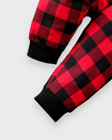 2 Pc Baby Boy Buffalo Plaid Santa Set