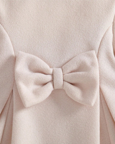 Baby Girl Faux-Fur Collar Lace Bow Coat