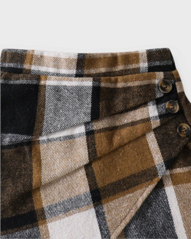 3 Pc Girls Ribbed Sweater, Plaid Skort & Beret Set