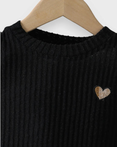 3 Pc Girls Ribbed Sweater, Plaid Skort & Beret Set