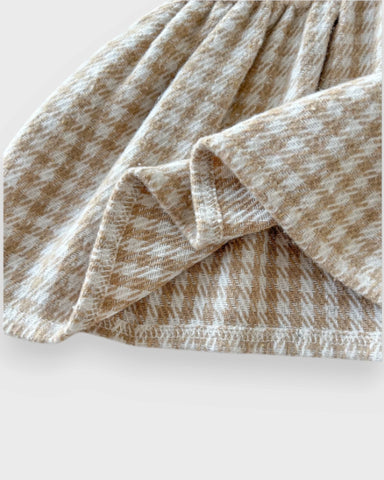 2 Pc Baby Girl Houndstooth Bow Dress & Headband Set