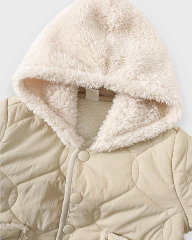 Unisex Baby Sherpa-Lined Quilted Hooded Coat