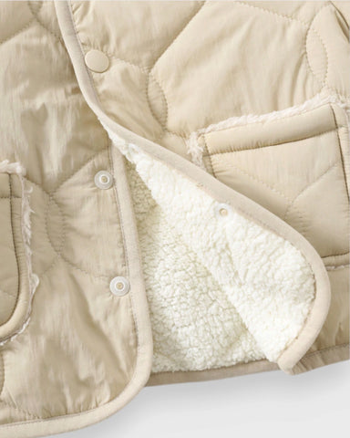 Unisex Baby Sherpa-Lined Quilted Hooded Coat