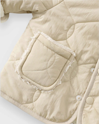 Unisex Baby Sherpa-Lined Quilted Hooded Coat