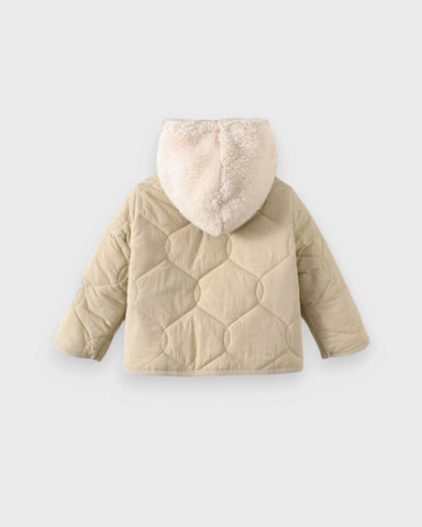 Unisex Baby Sherpa-Lined Quilted Hooded Coat