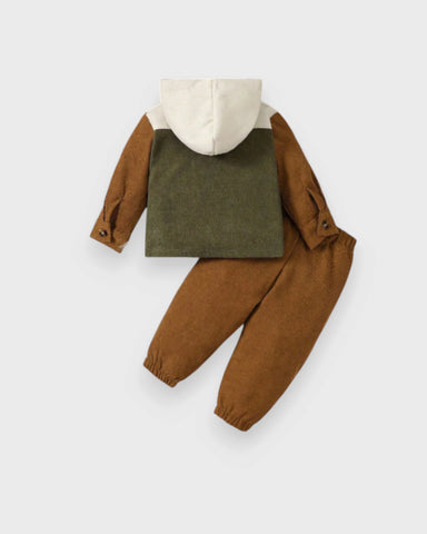 2 Pc Baby Boy Corduroy Shirt & Pants Set