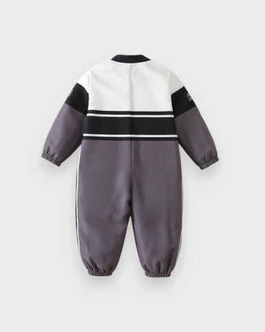 Baby Boy Racing Print Zip-Up Jumpsuit