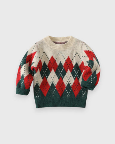 Baby Christmas Argyle Knit Sweater