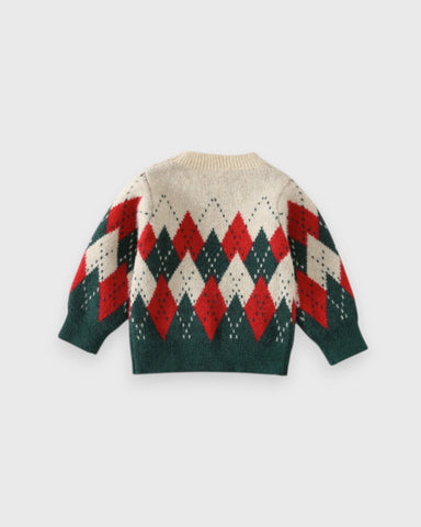 Baby Christmas Argyle Knit Sweater