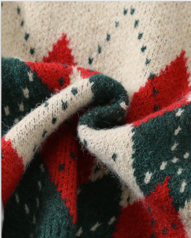 Baby Christmas Argyle Knit Sweater