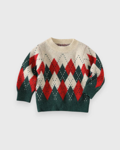 Baby Christmas Argyle Knit Sweater