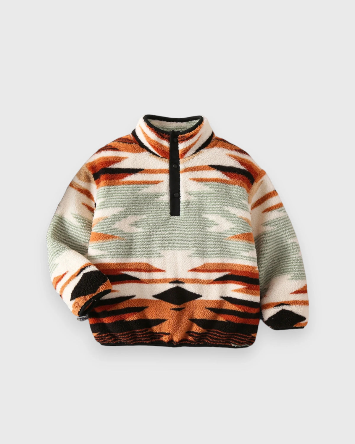 Boys Southwestern Print Sherpa Fleece Pullover