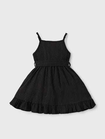 Baby Girl Ruffle Belted Cami Dress