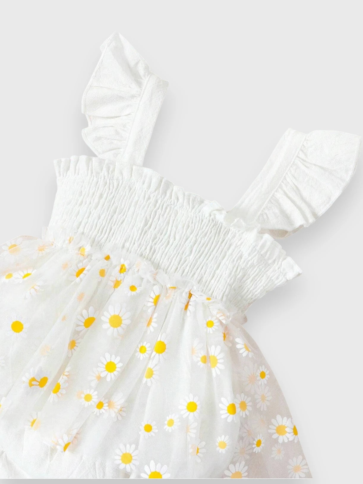 sheer daisy dress Floral Yellow Sleeveless Maxi Dress With Sheer Overlay