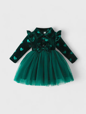 Baby Girl Velvet Hearts Tulle Dress