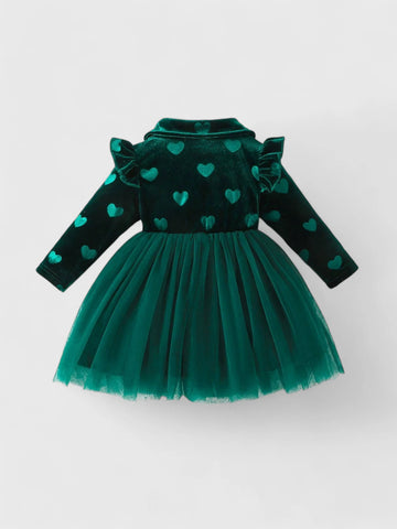 Baby Girl Velvet Hearts Tulle Dress