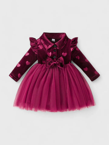 Baby Girl Velvet Hearts Tulle Dress