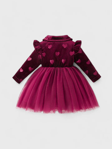 Baby Girl Velvet Hearts Tulle Dress