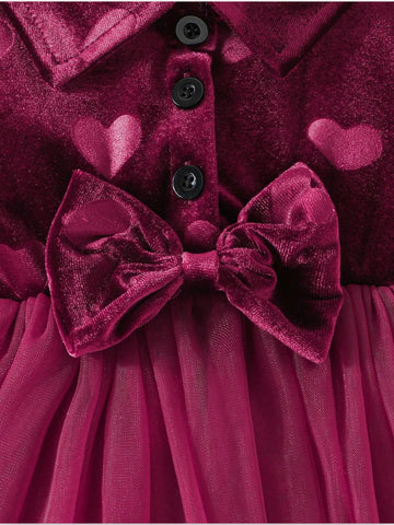 Baby Girl Velvet Hearts Tulle Dress