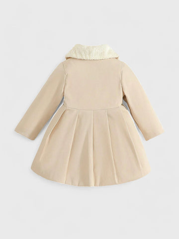 Baby Girl Fleece Lined Bow Coat