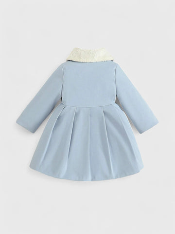 Baby Girl Fleece Lined Bow Coat