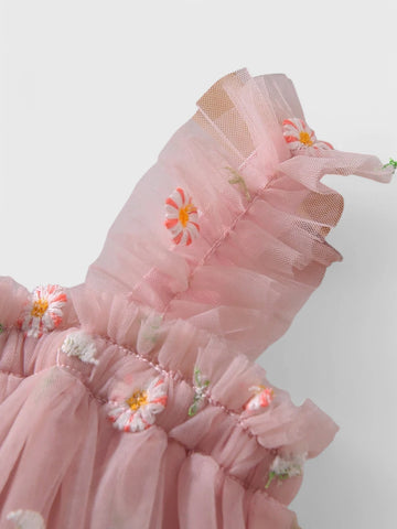 Baby Girl Floral Embroidery Tulle Dress