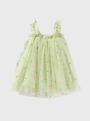 Baby Girl Floral Embroidery Tulle Dress