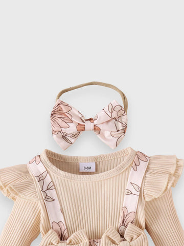 2 in 1 Baby Girl Floral Long Sleeve Dress