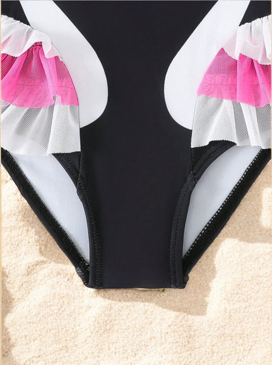 Baby Girl Swan One Piece Ballerina Swimsuit