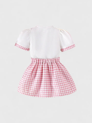 2 Pc Baby Girl Heart Tweed Set