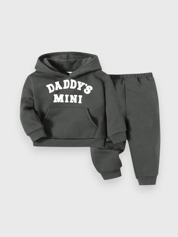 2 Piece Baby "Daddy's Mini" Hoody Sweat shirt and Pant Set