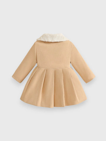 Baby Girl Fleece Lined Bow Coat