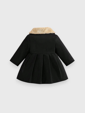 Baby Girl Fleece Lined Bow Coat