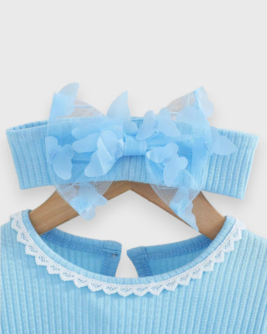 2 Pc baby Girl Butterfly Applique Sheer Mesh Skirt dress