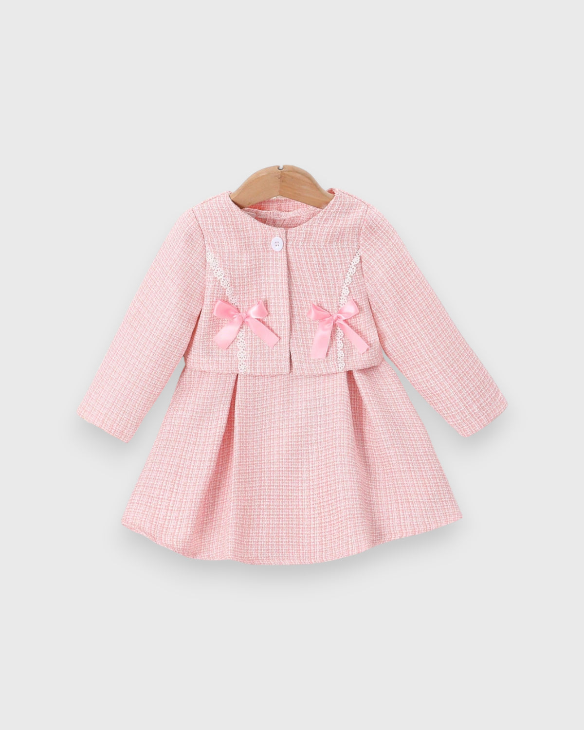 2 Pc Baby Girl Tweed Cardigan and Skirt Set