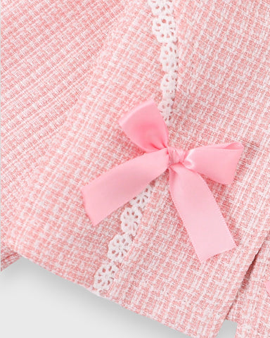 2 Pc Baby Girl Tweed Cardigan and Skirt Set