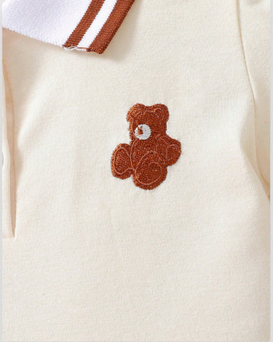 Baby Girl Stripe Polo Character Embroidery Dress