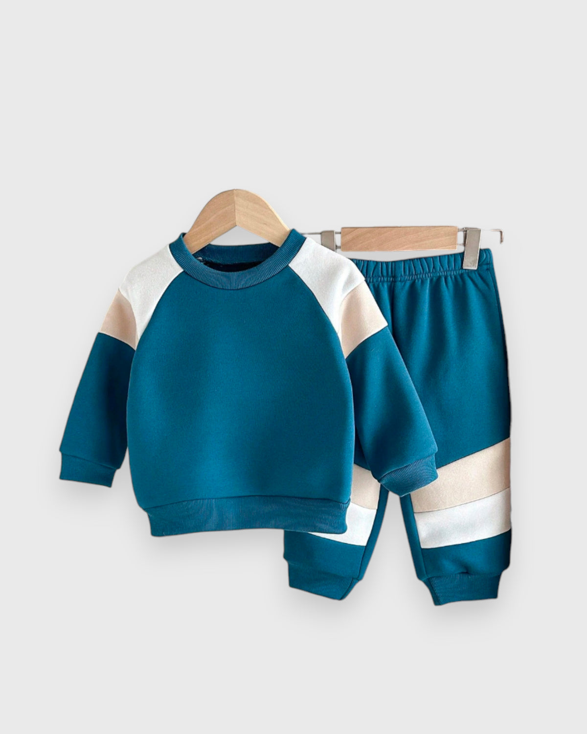 2 Pc Baby Color Block Sweat Suit
