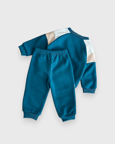 2 Pc Baby Color Block Sweat Suit