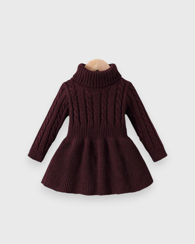 Baby Girl Turtle Neck Sweater Dress