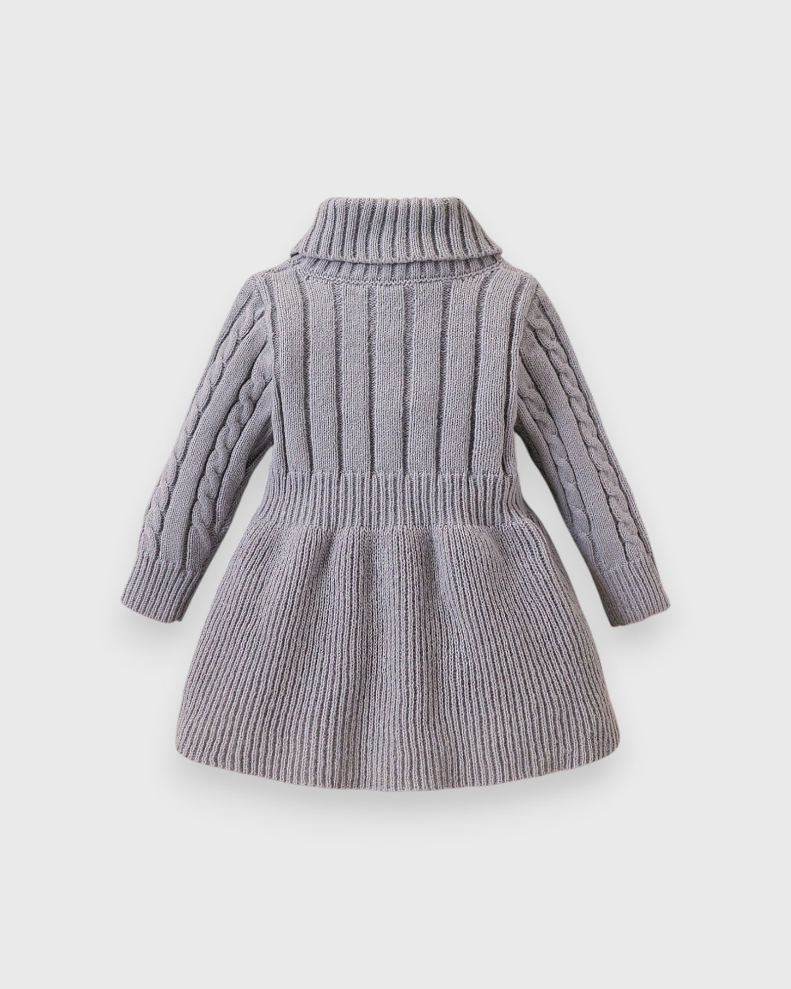 Baby Girl Turtle Neck Sweater Dress 3- 6 months / Heather Grey
