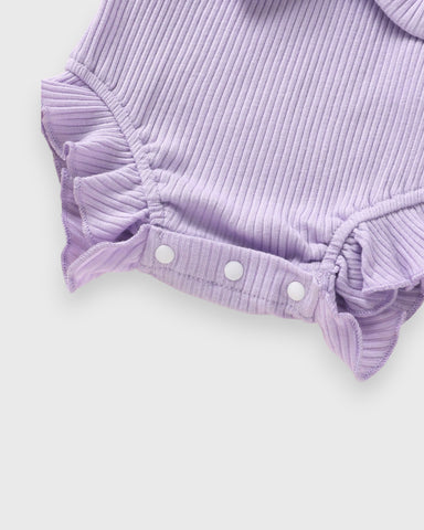 2 Pcs Baby Girl Ruffle Ribbed Knit Bodysuit
