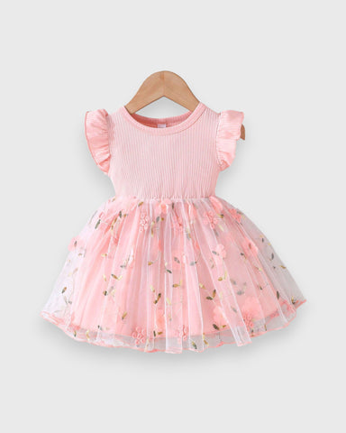 Baby Girl Mesh Tulle Flower Dress