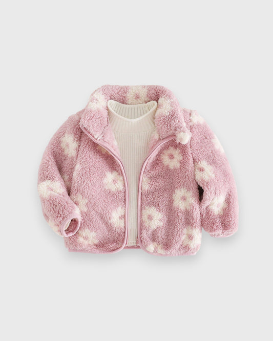 Baby Girl Daisy Fleece Zip Up Jacket
