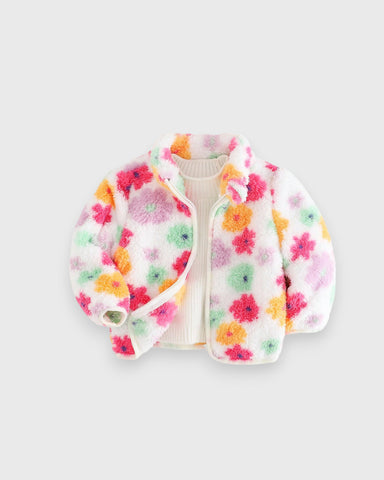 Baby Girl Daisy Fleece Zip Up Jacket