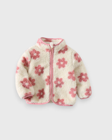 Baby Girl Daisy Fleece Zip Up Jacket