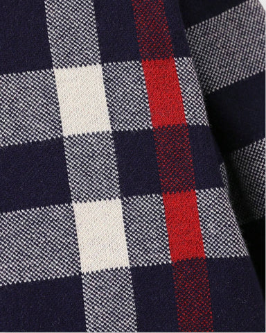 Toddler Boys Plaid Crew neck Knit Collared Sweater