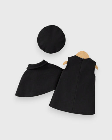 3 Pcs Baby Girl Dress Cape & Hat