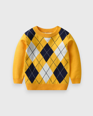 Boys Knit Argyle Sweater